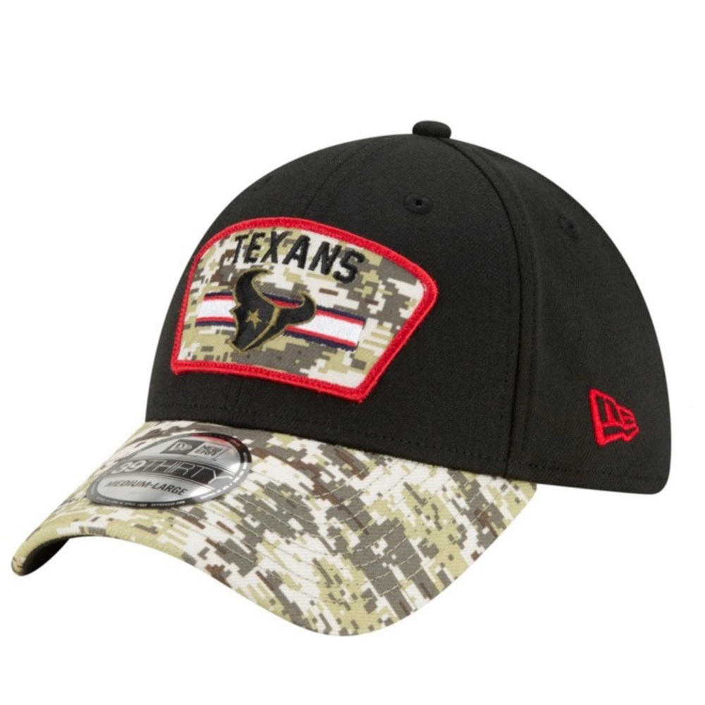 Houston Texans Salute to Service Digital Camo New Era 39Thirty Black Hat Cap